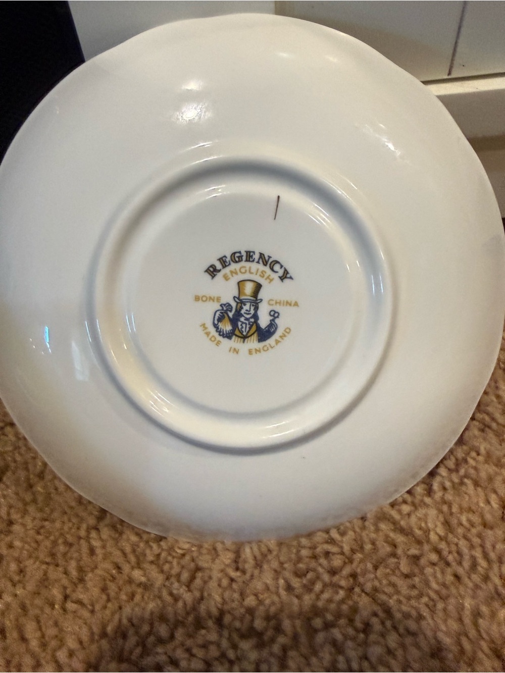 VINTAGE REGENCY LILY OF THE VALLEY RIBBON BOW ENGLAND CUP & SAUCER; TEACUP - Picture 7 of 8